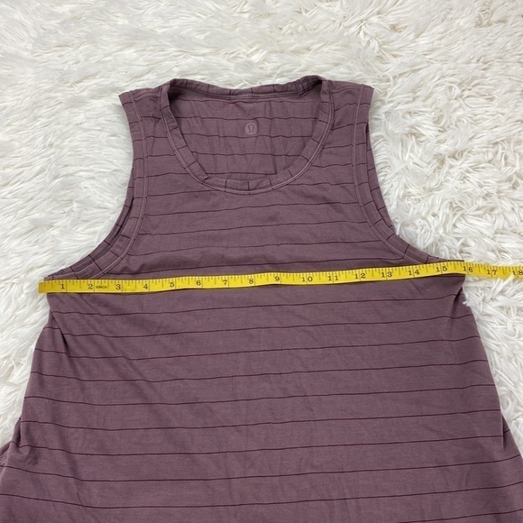 Lululemon Long for Length Tank Short Serve Stripe Antique Bark Garnet - Picture 3 of 5